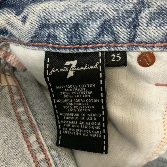 NWT 7 for all Mankind light wash Denim Mini Skirt size 25 - Picture 4 of 6